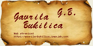 Gavrila Bukilica vizit kartica